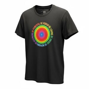 NWT Phluid Unisex Black Short Sleeve Graphic T-Shirt “Be Human Be Powerful” - S